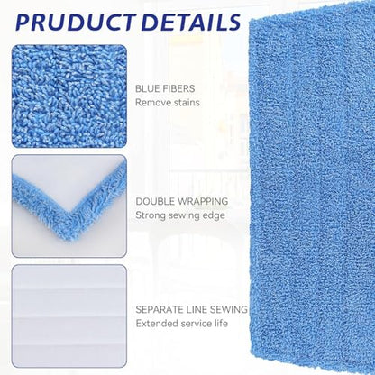 Sgizoku Mop Pads Replacement for Rejuvenate, Compatible with Rejuvenate Click N Clean, Resuable Microfiber Mop Refill Head, Easy to Replace, Machine Washable (6 Pack, Purple, Microfiber, Floor) - color: 6 Pack