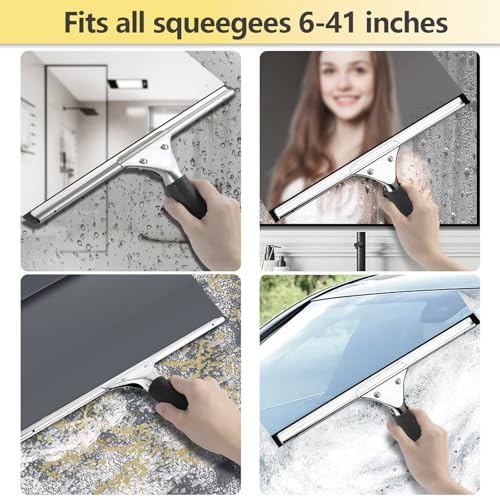 41-Inch High Elasticity Replacement Silicone Squeegee Strips, for Windows Glass Shower Door Cleaning, Durable and Easy to Install - color: Black