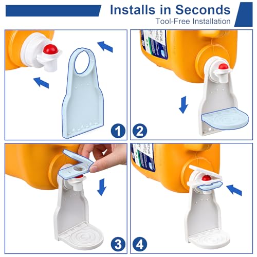 Laundry Detergent Dispenser Cup Holder, No Drip Laundry Detergent Holder with Easy Press Nozzle Switch, Laundry Cup Holder and Drip Tray for Liquid Detergent Dispenser, Laundry Room Organization - color: 1 Pack White