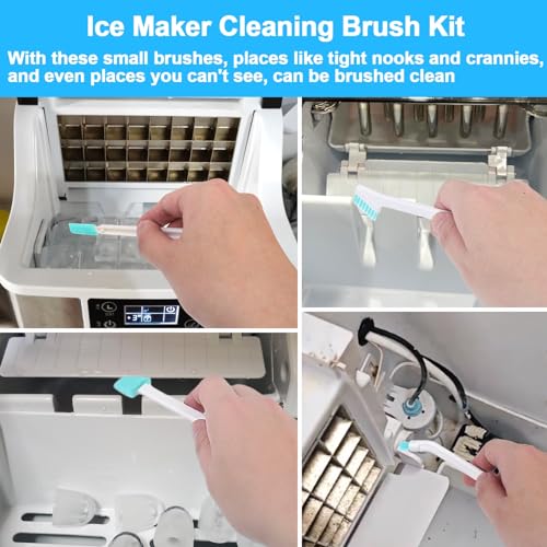 XANGNIER Ice Machine Cleaner Brush Kits,Countertop Ice Maker Cleaning Tools Accessories-2 Pcs Extra Long Pipe Drain Cleaners Brush and 8 Pcs Small Crevice Cleaning Brush for Tight Spaces - color: Multicolor