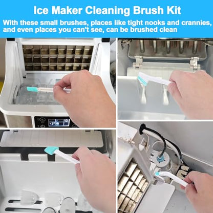 XANGNIER Ice Machine Cleaner Brush Kits,Countertop Ice Maker Cleaning Tools Accessories-2 Pcs Extra Long Pipe Drain Cleaners Brush and 8 Pcs Small Crevice Cleaning Brush for Tight Spaces - color: Multicolor