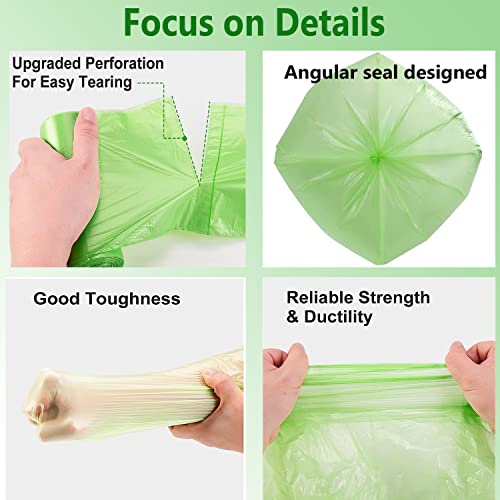 Small Trash Bags 1.2 Gallon - Biodegradable Garbage Bags Recycling Eco-Friendly Trash Can Plastic Liner Compostable Strong Bag for Bathroom Bedroom Office Kitchen Trash Can (120 Counts,Green)