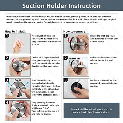 YOHOM Suction Cup Hooks Shower Towel Holder Stainless Steel Vacuum Bathroom Shower Hook Suction Towel Rack Kitchen Organizer for Bathrobe Loofah Matte Black 4Pcs - color: 4 Matte Black