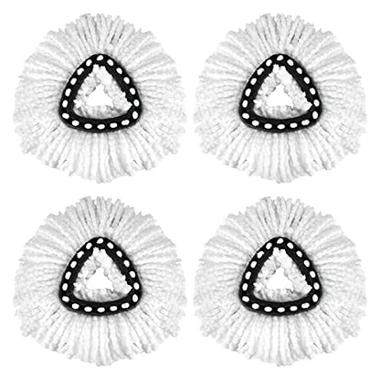 4 Pack EasyWring Spin Mop Refill Replacement Heads - Microfiber, Compatible with Triangle Spin Mop, Multi-Surface Cleaning - color: 4 Pack