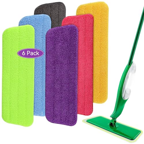 8 Pack Spray Mop Refills Compatible for Libman Freedom Spray Mop, Reusable & Washable 16in Microfiber Floor Cleaning Mop Pads for Spray Mop - color: 6 Pack