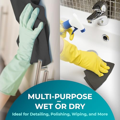 100 Pack Microfiber Cleaning Cloth Roll - Tear Away Reusable Paper Towels Washable, 11.8" Ultra Absorbent Cleaning Supplies for Housekeeping, Cleaning Rags Microfiber Towel, Lint Free Cloth Value Pack - color: Gray