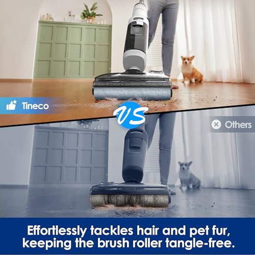 Tineco Floor ONE Stretch S6 Cordless Wet Dry Vacuum Cleaner, 180°Lay-Flat Smart Vacuum Mop, 40 Minutes Long Runtime 158℉ Flashdry Self-Cleaning, Dual-Sided Edge Cleaning Lightweight Floor Cleaner - style: Floor ONE Stretch S6