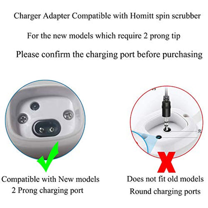 WUKUR 9V Charger for LABIGO Electric Spin Scrubber Compatible with Voweek VWS211, SP02, for LABIGO LA1, for Homitt HM115C HM115CW Electric Spin Scrubber Power Supply Cord Cable