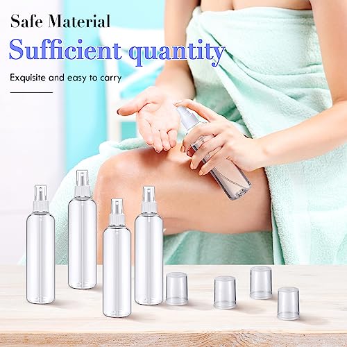 Eccliy 64 Pcs 8 oz Spray Bottles Fine Mist Cleaning Bottles Clear Empty Plastic Travel Sprayer Refillable Sprayer with Cap for Cleaning Solutions Oils Travel Perfumes(White) - color: White
