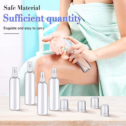 Eccliy 64 Pcs 8 oz Spray Bottles Fine Mist Cleaning Bottles Clear Empty Plastic Travel Sprayer Refillable Sprayer with Cap for Cleaning Solutions Oils Travel Perfumes(White) - color: White