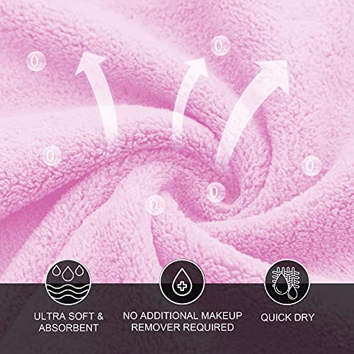 MOONQUEEN Microfiber Facial Cloths Fast Drying Washcloth 12 Pack - Premium Soft Makeup Remover Cloths - Frozen Berry - color: Frozen Berry, size: 12x12 Inch (Pack of 12)