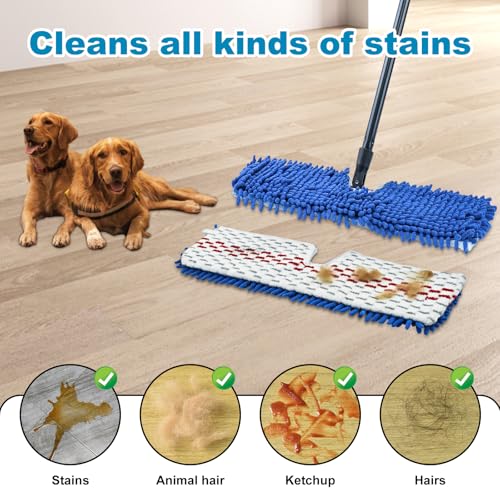 Mop Heads Replacements for O-Cedar Hardwood Floor 'N More 3-Action Mop, Mop Replace Head for O Cedar Hardwood Floor 'N More Microfiber Flip Mop, 2-Pack Dust Mop Heads Replacements for Ocedar