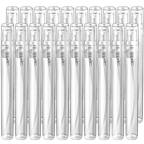 Teenitor Mini Spray Bottle 20PCS, 10ml Perfume Bottle Empty Perfume Atomizer, Plastic Perfume Travel Refillable Sample Bottle, Fine Mist Spray Bottles - size: 10ml