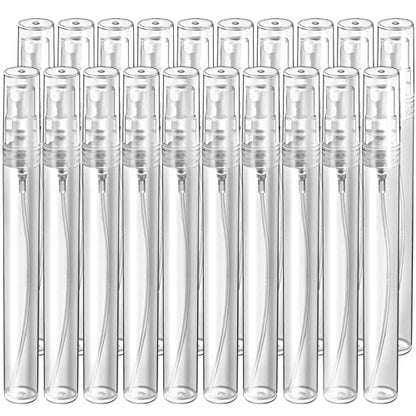 Teenitor Mini Spray Bottle 20PCS, 10ml Perfume Bottle Empty Perfume Atomizer, Plastic Perfume Travel Refillable Sample Bottle, Fine Mist Spray Bottles - size: 10ml