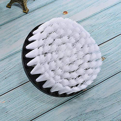 Wixine 1Pcs 5" White Drill Brush Attachment for Cleaning Carpet Leather and Upholstery Kit