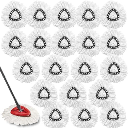 20Pack Spin Mop Replacement Heads,100% Microfiber Mop Head Replacement Compatible with Triangle Spin Mop, Easywring 1-Tank System, Easy Cleaning, Microfiber, Machine Washable - size: 20Pack