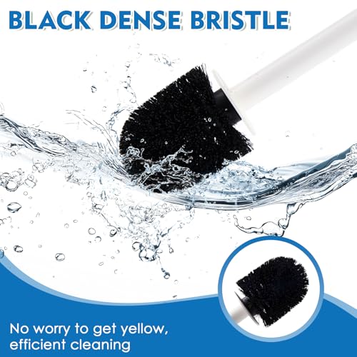 2 Pack Toilet Brush for Bathroom, Toilet Brush and Holder Set, Toilet Bowl Brush with Long Handle for Drip-Proof Deep Cleaning with Hidden Scrubber Brush White