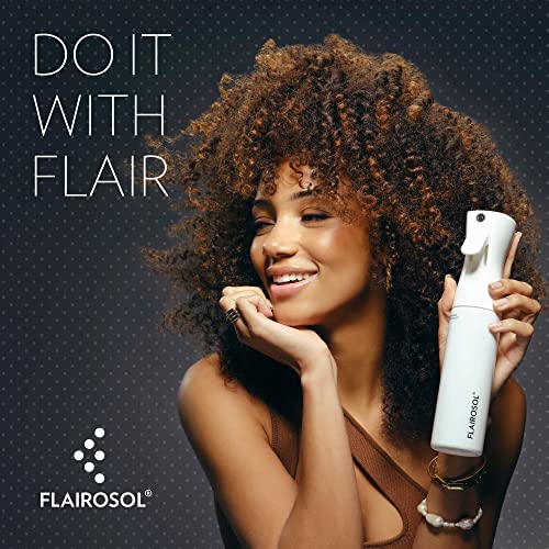FLAIROSOL - The Original, Spray Bottle for Hair, Plants & More, Continuous Mister, Ultra Fine Water Mist, 10.1oz/300ml, Clear Bottle - Black Print - color: Clear Bottle - Black Print