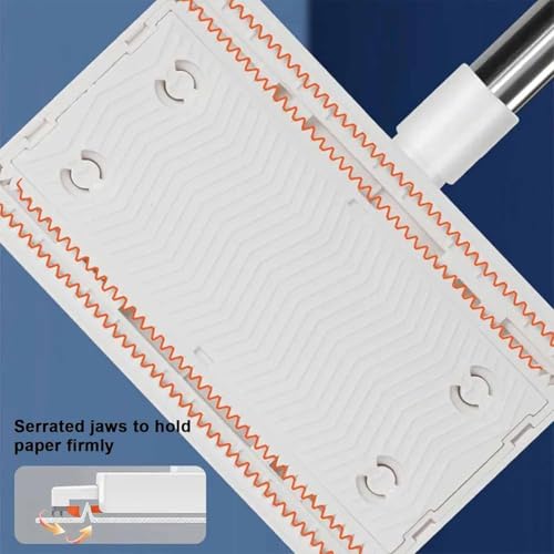 Snap Grip Mini Mop,Zero Touch Mini Mop,Disposable Dust Mops with 5 Reusable Cloths,Dry and Wet Use,40inch Locking Handle for Gaps & Multi-Surface (+10 Cloths) - size: +10 cloths