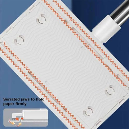 Snap Grip Mini Mop,Zero Touch Mini Mop,Disposable Dust Mops with 5 Reusable Cloths,Dry and Wet Use,40inch Locking Handle for Gaps & Multi-Surface (+10 Cloths) - size: +10 cloths