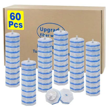 60pcs Disposable Toilet Brush Head Refills Compatible With Clorox System,Upgrade Fiber Cleaner Heads for Closestool .(not included brush rod) - size: 1 Count (Pack of 60)