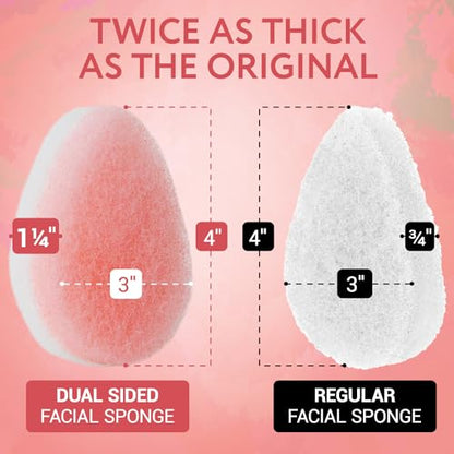 IMPRESA Dual-Sided Facial Scrub Pads - Exfoliating Face Sponges - Made in USA Face Exfoliation Sponge - Deep Cleansing & Makeup Removal Scrub Pads - Pack of 10 - color: Peach/ White, size: Thick