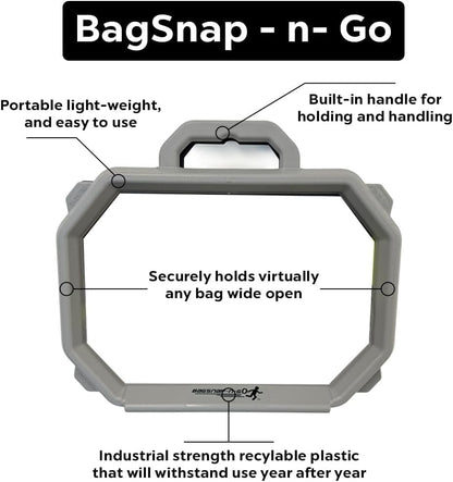 Medium SnapRing Trash Bag Holder | Portable Garbage Opener Frame for 5–30 Gallon Grocery Recycling Bags | Indoor Yard Cleanup Organizer - size: 1 Count (Pack of 1)