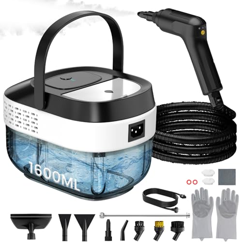 Pressurized Steam Cleaner 1.6L, 3-Level Adjustable Steamer for Cleaning, 10s Heat-Up, 2500W Handheld Steam Cleaner for Home, Car, Kitchen, Floor, Multi-Surface Cleaning Machine, 19pcs Accessories