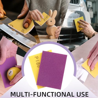 20 Pcs 3 x 4 Inch Sanding Sponge Set, 150/180/220/400 Grit Abrasive Sanding Sponges Pads Soft Foam Hand Sander Block Wet Dry Purple Ceramic Sand Sandpaper for Wood Metal Paint Polishing - size: 20pcs Mix Grit, style: Ceramic Sand