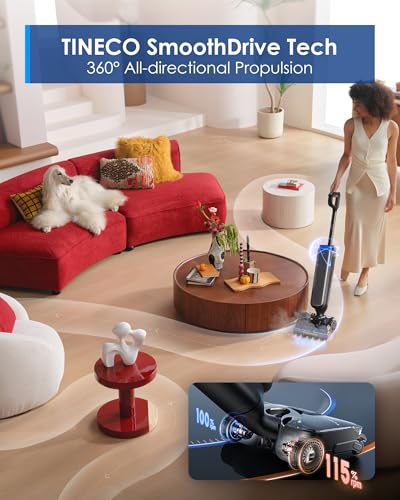 Tineco Floor One S9 Artist Steam Wet Dry Vacuum Cleaner, High-Temp Steam Cleaning, 22kPa Suction, 360° SmoothDrive, Anti-Tangle Design, 185°F Flashdry, Long Runtime, 180° Lay-Flat - style: S9 Artist Steam