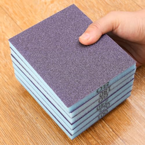 6Pcs Diamond Sand Scrubbing Pot Bottom Polishing Sponge Sand Block 60-320 Grit Reusable Metal Wood Polishing Tool