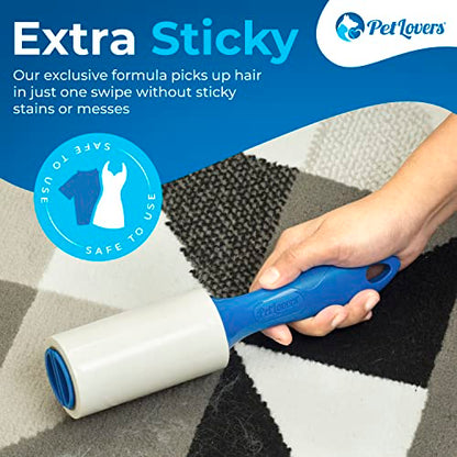 PetLovers Extra Sticky Lint Roller Single Unit 90 Sheets for Pet Hair Removal, Dog and Cat Lint Remover (1 Pack) - size: 1pack