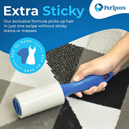 PetLovers Extra Sticky Lint Roller Single Unit 90 Sheets for Pet Hair Removal, Dog and Cat Lint Remover (1 Pack) - size: 1pack