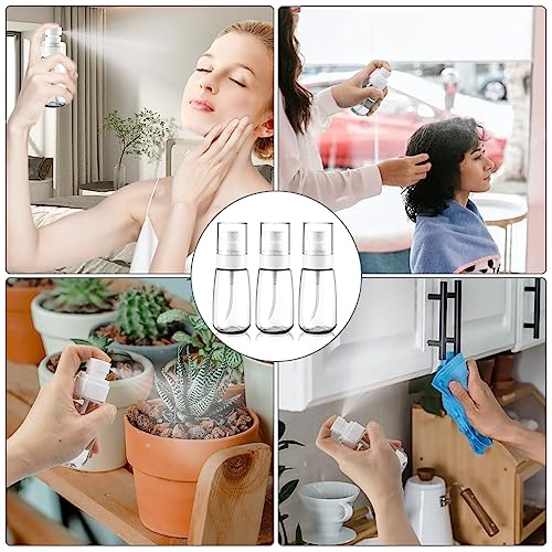 Cosywell Travel Spray Bottle TSA Approved 2oz 60ml 3 Pack Leak Proof Fine Mist Spray Bottles Empty Plastic Refillable Spray Bottle for Perfume Essential Oils Toners Rose Water Cosmetics(3Clear) - color: 3 Clear, size: 2 oz
