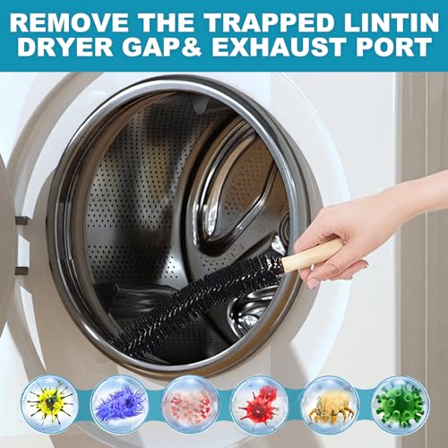 Sealegend 58-Piece 52-Feet Dryer Vent Cleaner Kit, Dryer Cleaning Tools, Omnidirectional Dryer Lint Vacuum Attachment, Dryer Vent Brush, Universal Vacuum & Dryer Adapters (Blue) - size: 52 Feet