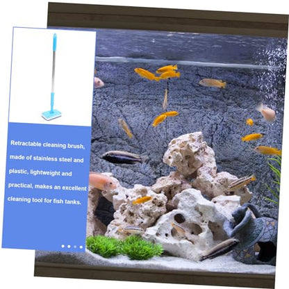balacoo Adjustable Long Handle Aquarium Cleaning Brush Durable Fish Tank Cleaning Tool for Glass Surfaces Environmental Friendly Brush for Easy Aquarium Maintenance