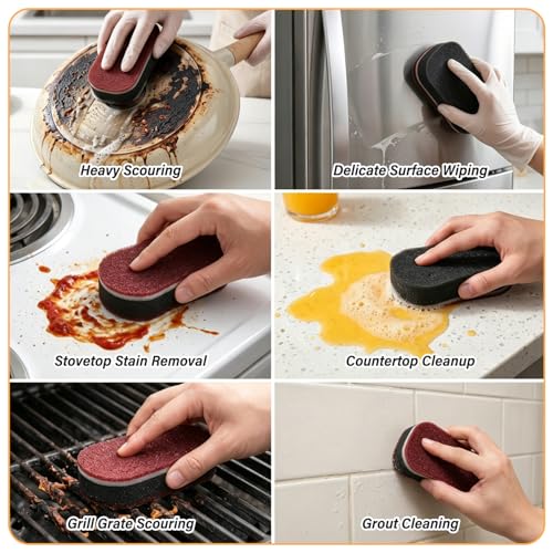 Cleaning Sponges Eraser，2026 New Heavy Duty Scouring Pad，Dish Sponges Kitchen，Shower and Tub Scrubber Sponge for Kitchen, Bathroom, Sink, Floor and Home Cleaning (10 pcs) - color: 10 Pcs