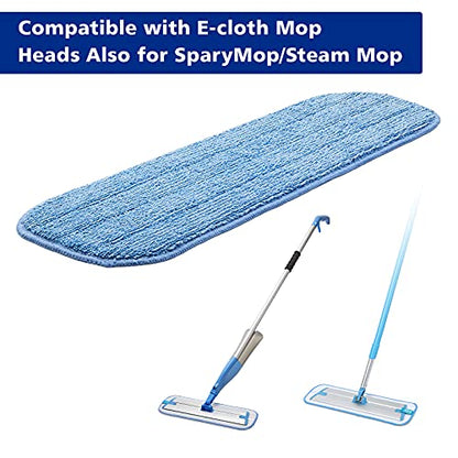 Replacement Washable Microfiber Absorbing Mop Head - Compatible with E-Cloth Deep Clean Mop Head, Wet & Dry Cleaning Cloth Refills for All Hard-Floor (Blue) 6Pack