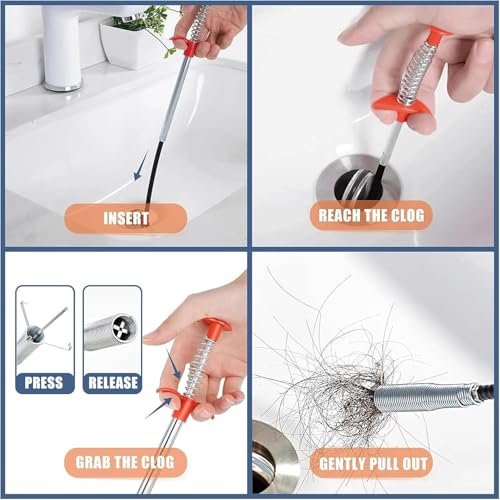 61 inch Drain Snake Flexible Grabber Claw – Toilet Snake Drain Claw for Clog Remover & Pick Up Small Items - color: 61inch