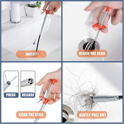 Drain Snake 116 Inch Flexible Claw Grabber Tool with 4 Claws Bendable Hose - Flexible Grabber Claw Pick Up Reacher Tool for Clogged Drains Opener Cleaning - color: 116inch