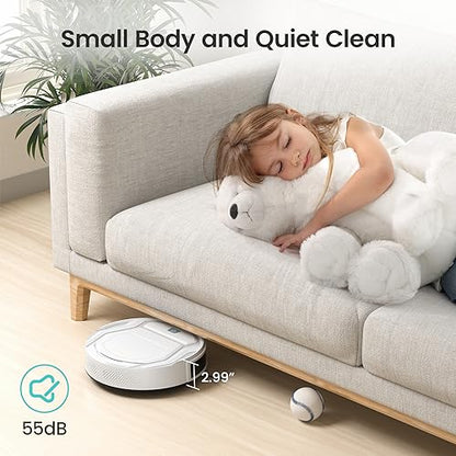 Lefant Robot Vacuum Cleaner, Strong Suction, 120 Mins Runtime, Slim, Low Noise, Automatic Self-Charging, Wi-Fi/App/Alexa Control, Ideal for Pet Hair Hard Floor and Daily Cleaning, M210 - style: M210
