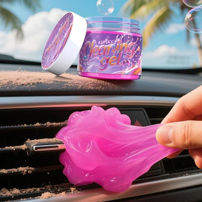 ASFSKY Car Cleaning Gel (Purple,Grape) Dust Cleaning Putty Universal Car Interior Cleaner Keyboard Dust Remover Car Slime Gifts for Men Women girl（1 pack） - color: Light purple