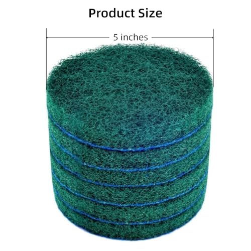 Kichwit 6-Pack Replacement Scrub Pads, Super Abrasive, Green (5 Inch) - color: Green - Very Abrasive