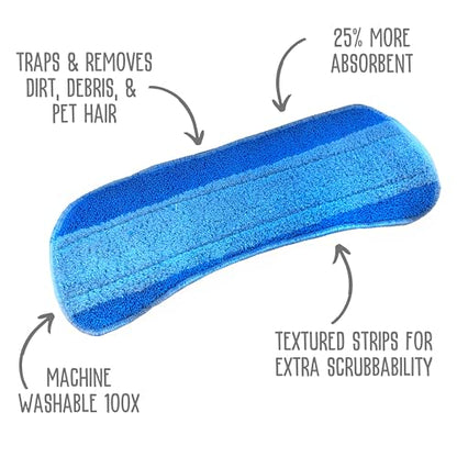 Quick Shine Spray Mop Kit with 3 Reusable Mop Pads & 1 Safer Choice Multi-Surface Floor Cleaner 16oz | Quick & Easy Cleaning | No Batteries Required | Refillable Cleaning Cartridge,White - size: Mop with 3 Refill Pads