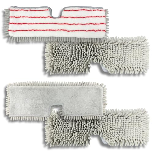 Replacement Mop Pads 4 Pack for GleamGaGa 16” x 5.2” Flat Mop B0FLN8FCCV, Dual-Sided Microfiber Refill Pads for Wet & Dry Floor Cleaning, Washable Dust Mop Pads for Hardwood, Tile & Vinyl
