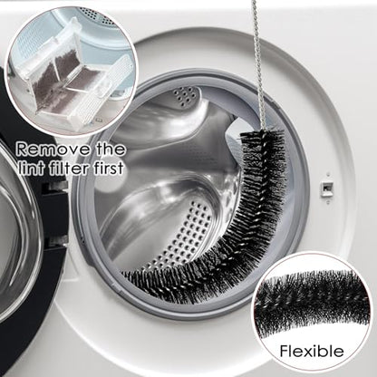 Dryer Vent Cleaner Kit, 2 Pack Dryer Lint Brush, 30 Inch Long Flexible Lint Remover, Refrigerator Coil Cleaning Brush, Home Essentials (Short-Style) - size: Short-style