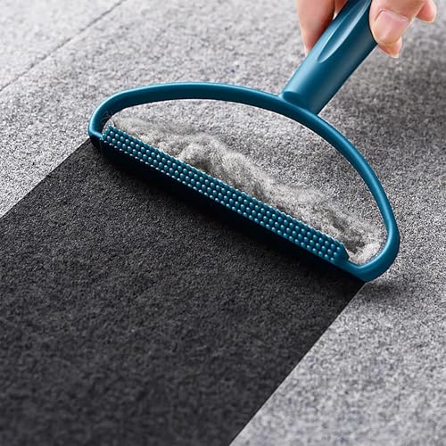 Portable Lint Remover for Clothes and Furniture - Reusable Manual Hair Cleaner for Pet Hair, Carpet, and Sofa - color: Blue