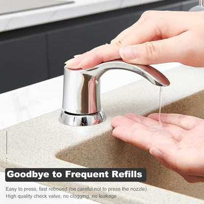 GAGALIFE Kitchen Sink Soap Dispenser - Sink Soap Dispenser Pump with 40" Silicone Soap Dispenser Extension Tube (Chrome), Say Goodbye to Frequent Refills G080-1C - color: Chrome, size: with Hose