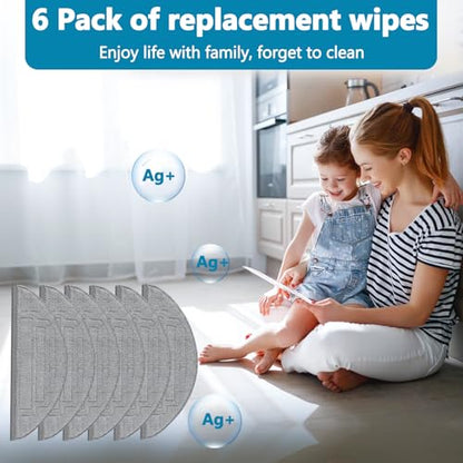 6 Pack Mop Cloth Pads Replacement for Roborock S8 Pro Ultra Robot Vacuum, Upgraded Reusable Microfiber Dual Sonic Mopping Pad Accessories - size: S8 Pro Ultra Dual Zone Mops