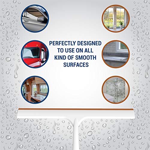 SCRUBIT Window and Shower Squeegee, Lightweight Squeegy Cleaner for Windows, Glass, Car Windshield, and Mirror - Streak Free Cleaning Tool for Shower Doors, Kitchen and Bathroom - size: 1 Count (Pack of 1)